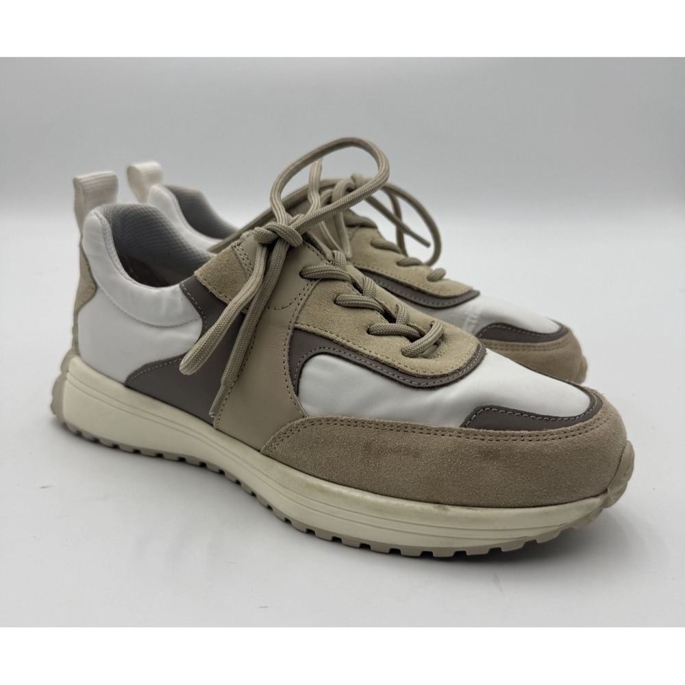 Vitaform Women's Sneakers EU 38 Beige White Suede Leather Lace Up Comfort Shoes